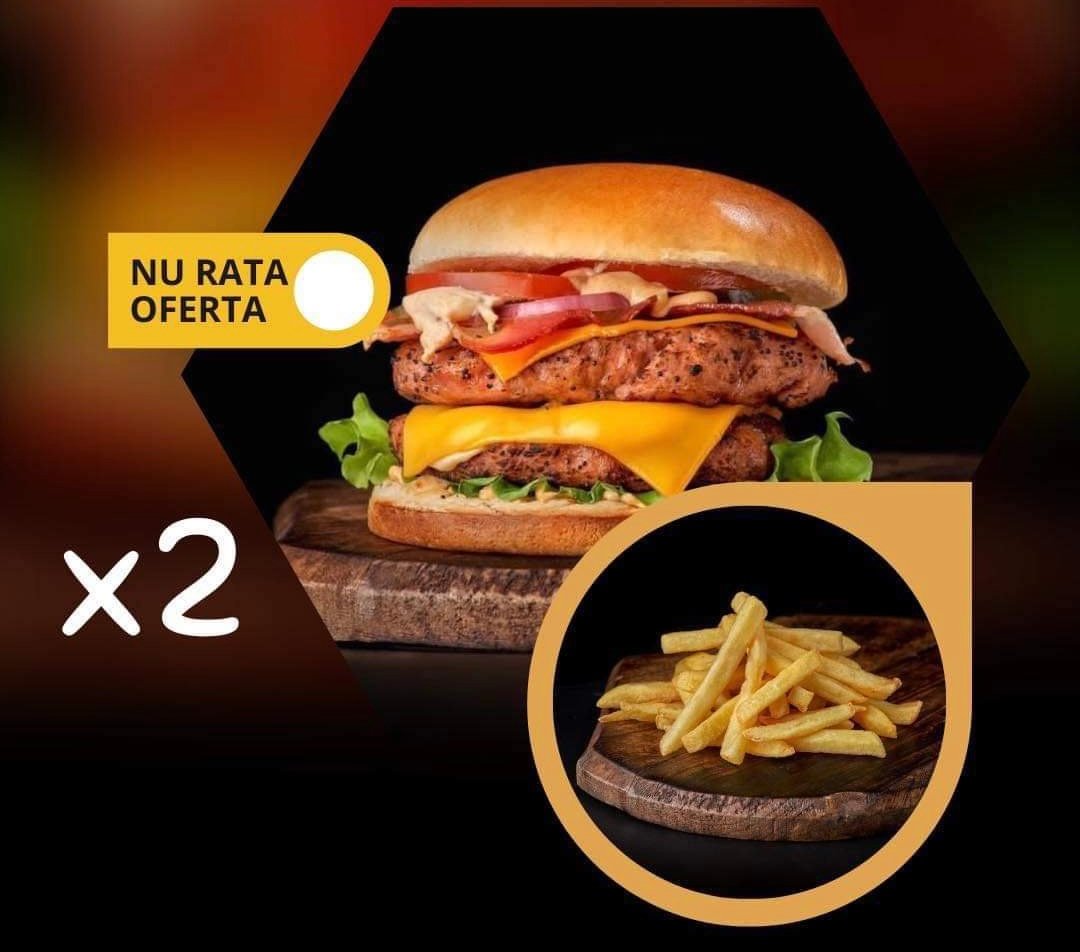 2 Big Pork-Beef Burger + Cartofi — fotografie produs