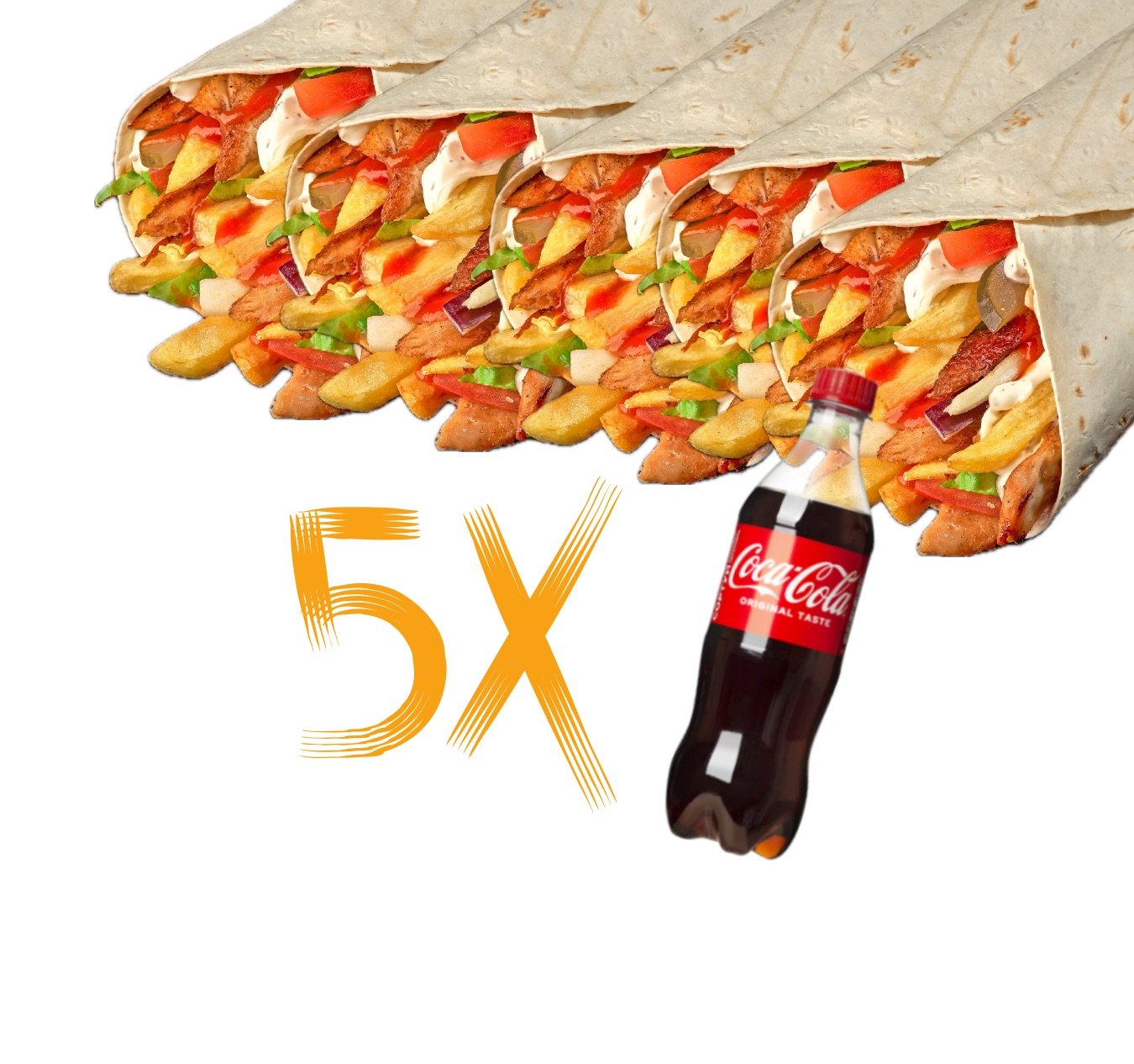 5 Kebab de Pui + 5 Coca-Cola — fotografie produs