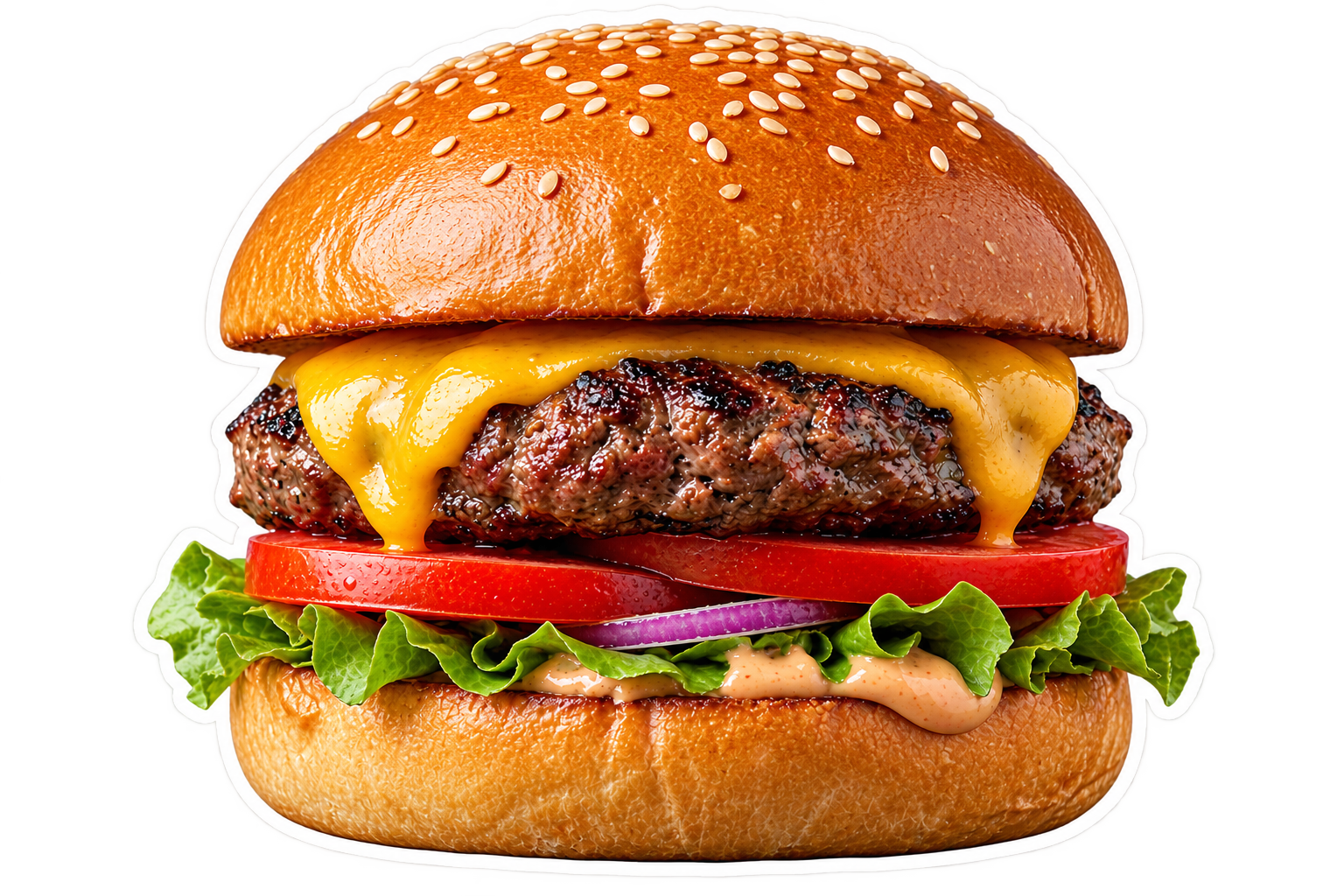 Burger Daily cu vită, cheddar și legume proaspete